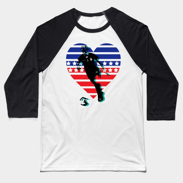 Cool USA Soccer  Womens Baseball T-Shirt by bratshirt